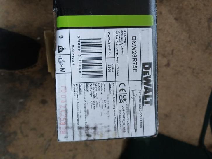 Clou bande Dewalt DNW28R63E et DNW28R75E, Bricolage & Construction, Bricolage & Rénovation Autre, Neuf, Enlèvement