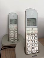 Twee Vaste telefoons Philips XL490, Télécoms, Enlèvement, Utilisé, 2 combinés