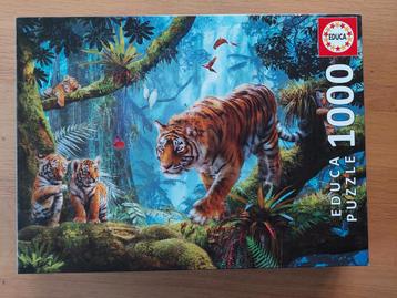Puzzel 1000 st - Educa - tijgers in een boom beschikbaar voor biedingen