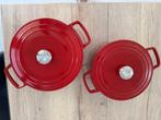 2 gietijzeren KitchenAid kookpotten, Gietijzer, Zo goed als nieuw, Keramische plaat, Ophalen