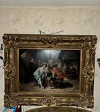 De drie musketiers groot oud schilderij 130x110 gesigneerd, Antiek en Kunst, Ophalen