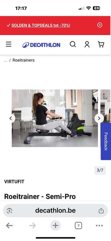VirtuFit Roeitrainer Semi-Pro – topconditie, stil & krachtig beschikbaar voor biedingen