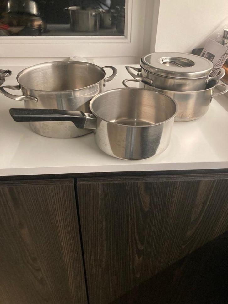 kookpotten en sauspan, Huis en Inrichting, Keuken | Potten en Pannen, Gebruikt, Kookpan of Snelkookpan, Aluminium, Keramische plaat