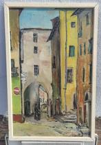 Huile sur panneau ruelle signe Clement conreur 1966, Enlèvement ou Envoi