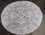 Witte ronde tafel doek kleed bloemen, Huis en Inrichting, Binnen, Gebruikt, Ophalen of Verzenden, Ovaal
