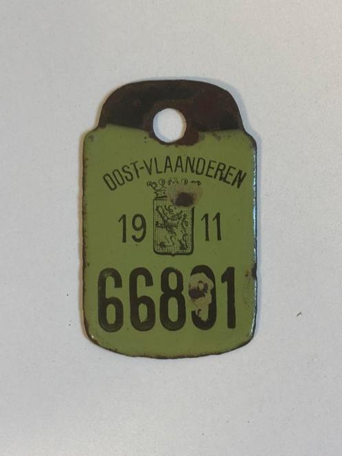 Fietsplaat 1911 plaque velo nummerplaat mancave vintage, Antiek en Kunst, Antiek | Email, Ophalen of Verzenden