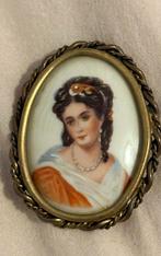 Antieke cameobroche van Limoges porselein, Verzenden, Broche