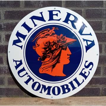 Minerva automobiles emaillen reclame bord showroom borden, Enlèvement ou Envoi, Comme neuf, Panneau publicitaire