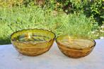 2 saladier vintage en verre ocre dimension differente, Enlèvement ou Envoi, Utilisé, Verre, Récipient(s)