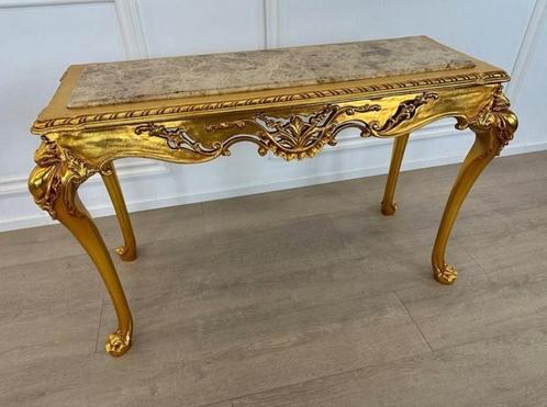 Prachtige console Barok Louis XV handgemaakt met marmer blad, Antiek en Kunst, Antiek | Meubels | Tafels, Ophalen of Verzenden