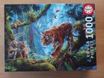 Puzzel 1000 st - Educa - tijgers in een boom, Hobby en Vrije tijd, Denksport en Puzzels, Ophalen of Verzenden, 500 t/m 1500 stukjes