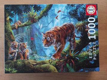 Puzzel 1000 st - Educa - tijgers in een boom beschikbaar voor biedingen