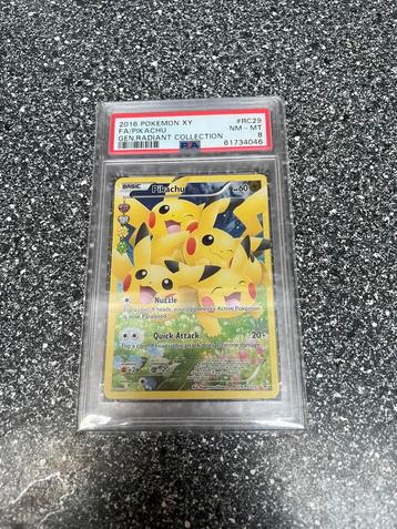 Pikachu radiant collection xy psa 8 beschikbaar voor biedingen