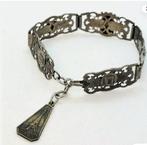 ANTIEKE FRANSE FILIGRAAN ARMBAND JAREN 30/40, Ophalen, Gebruikt, Zilver, Overige materialen