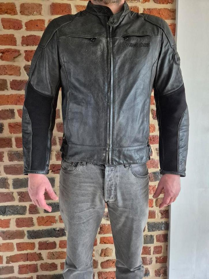 Veste moto Dainese R Twin cuir 54 black, Motoren, Kleding | Motorkleding, Jas | leer, Heren, Tweedehands