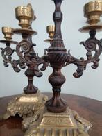 Anciens bougeoirs bronze 2 tons, Enlèvement ou Envoi