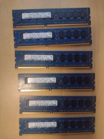 RAM PC3 10600 1Gb * 6 pièces