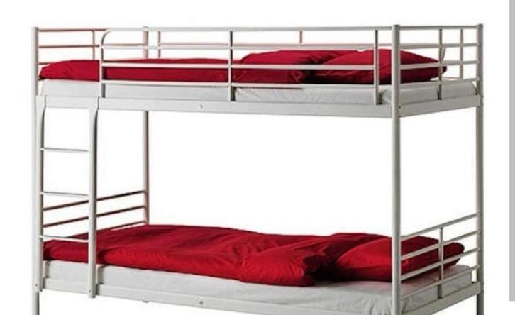 Ikea Tromso stapelbed in wit metaal 200 x 90, Huis en Inrichting, Slaapkamer | Stapelbedden en Hoogslapers, Ophalen