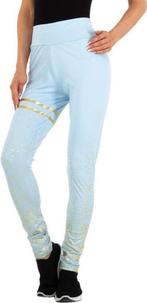 Legging lichtblauw goud glitter S/M, Kleding | Dames, Leggings, Maillots en Panty's, Legging, Maat 36/38 (S), Holala, Nieuw