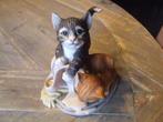 Statue « chats » en porcelaine peinte à la main Gail Ferrett, Comme neuf, Animal, Enlèvement ou Envoi