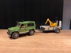 Bruder 2593 Land Rover Defender met aanhanger en JCB kraan, Kinderen en Baby's, Ophalen of Verzenden, Zo goed als nieuw