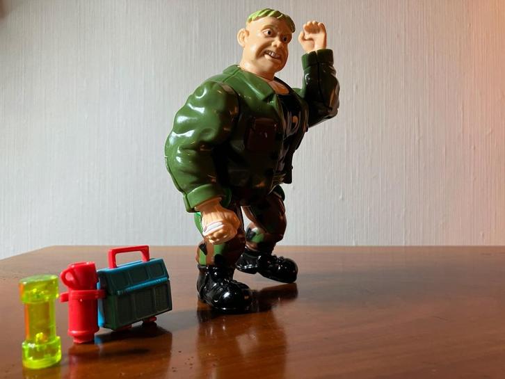 Vintage TMNT figuurtje 'Mutatin Rocksteady' (1992), Kinderen en Baby's, Speelgoed | Actiefiguren, Gebruikt, Ophalen of Verzenden