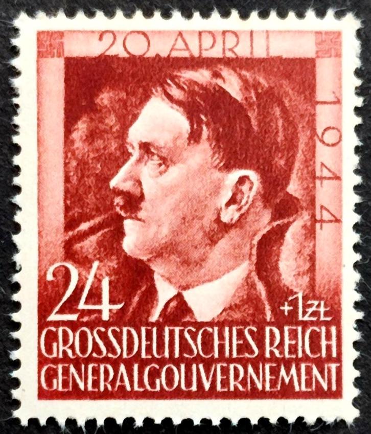 Gen.Gouv.: 55ste verjaardag A.Hitler 1944, Postzegels en Munten, Postzegels | Europa | Duitsland, Overige periodes, Ophalen of Verzenden