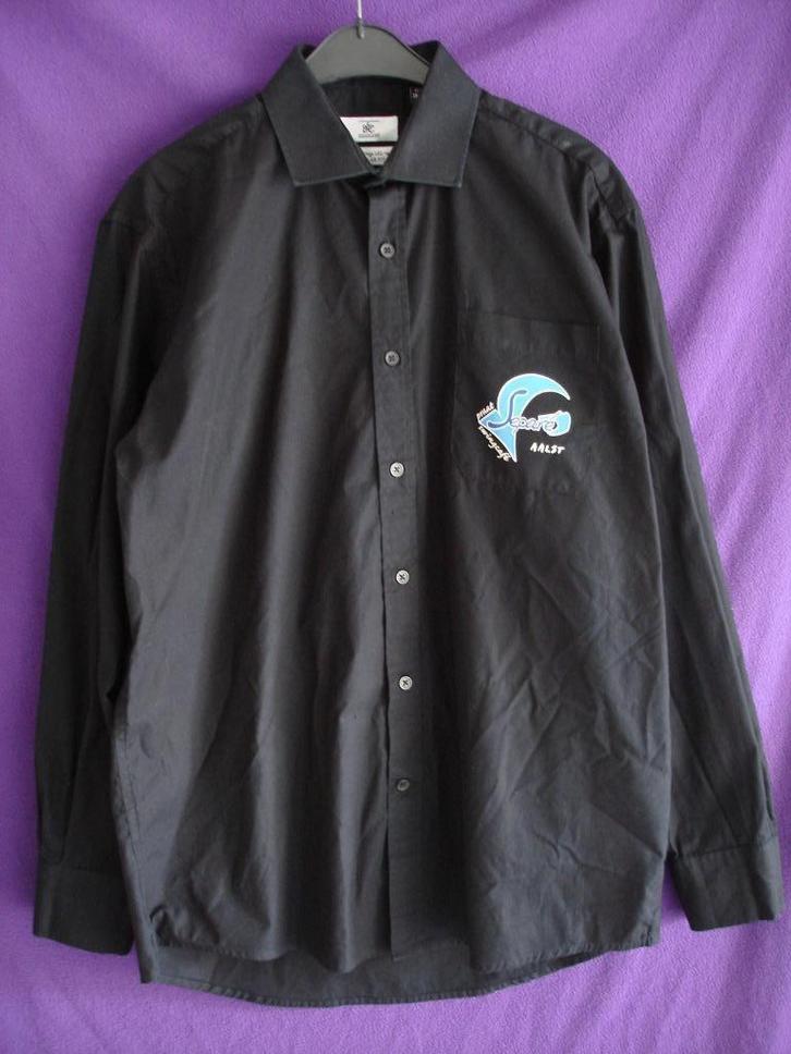 Hemd zwart met lange mouwen maat L., Kleding | Heren, Overhemden, Gedragen, Halswijdte 41/42 (L), Zwart, Ophalen of Verzenden