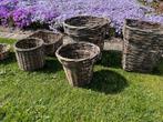 6 stevige rieten manden/bloempot, Tuin en Terras, Ophalen of Verzenden