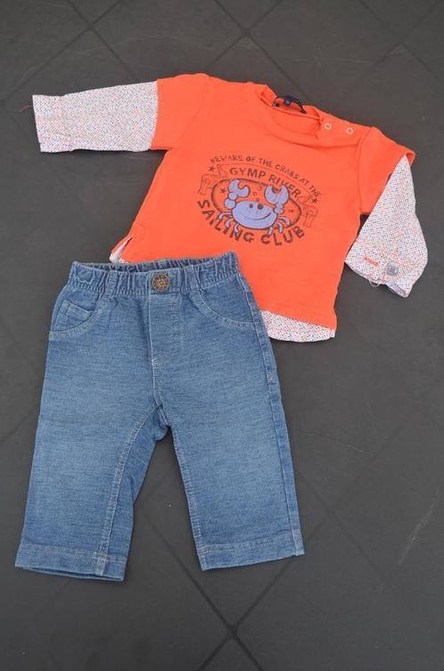 GYMP Broek en bloese met krab maat 56, Kinderen en Baby's, Babykleding | Maat 56, Zo goed als nieuw, Jongetje of Meisje, Setje