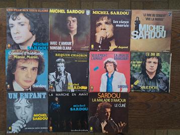 11 disques vinyl Michel Sardou. 45 tours. Remise en main pro, Enlèvement ou Envoi