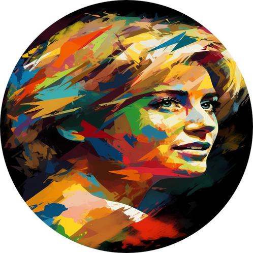 Princess Diana Muurcirkel 80x80 Kunststof + Ophangsysteem, Antiek en Kunst, Kunst | Schilderijen | Abstract, Verzenden