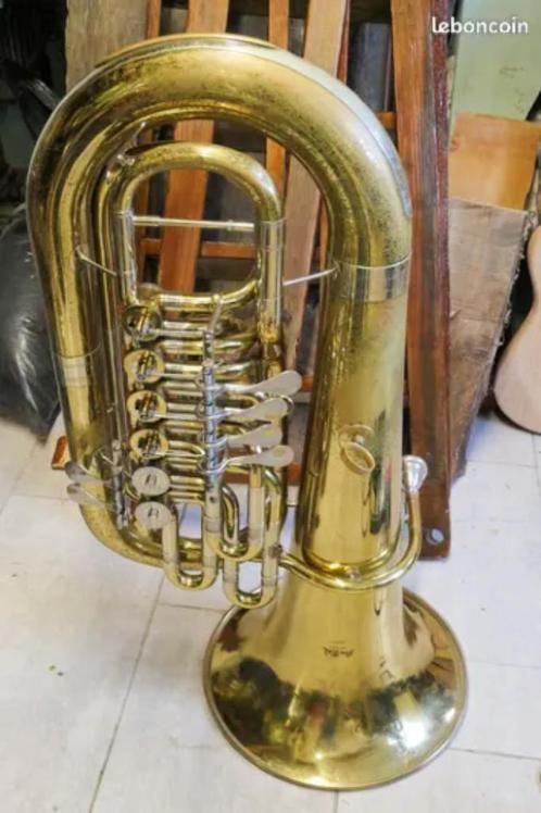 Tuba en fa 6 palettes, Muziek en Instrumenten, Blaasinstrumenten | Tuba's, Gebruikt, Overige typen, Met koffer of draagtas, Ophalen of Verzenden