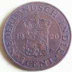 Indes orientales néerlandaises : 1 cent 1920 KM 315, Timbres & Monnaies, Monnaies | Pays-Bas, 1 centime, Reine Wilhelmine, Envoi