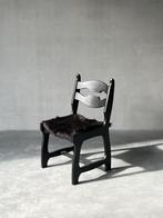 Vintage Brutalist stoel met geitenhuid, Ophalen