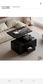 Table salon finition bois noir 100/50cm Neuve ( A monter )