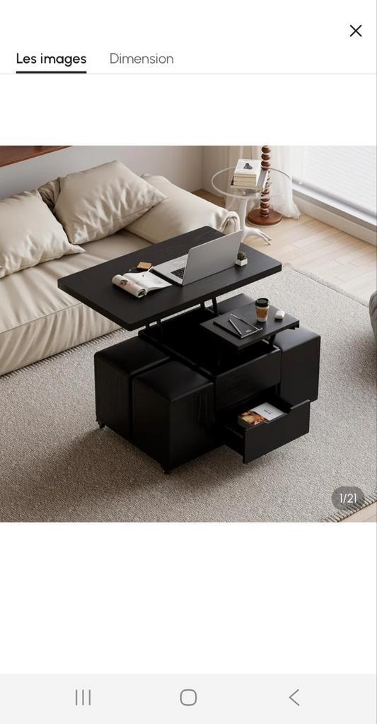 Table salon finition bois noir 100/50cm Neuve ( A monter ), Huis en Inrichting, Tafels | Salontafels