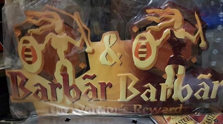 Barbar metalen publiciteitsbord NIEUW, Verzamelen, Biermerken, Ophalen of Verzenden