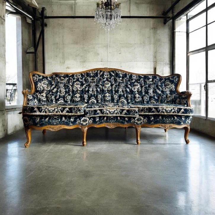 vintage barok zetel / retro canapee / sofa / bank, Antiek en Kunst, Antiek | Meubels | Stoelen en Sofa's, Ophalen of Verzenden