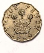 Munt Verenigd Koninkrijk 3 pence 1944, Ophalen of Verzenden, Overige landen, Losse munt