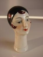 art deco flapper girl hoofdje in porselein, Ophalen of Verzenden