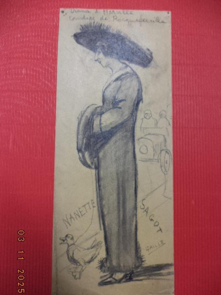 Louis FAILLE (1878-1964): 7 tekeningen + Ramponneau: 1 tek., Antiek en Kunst, Kunst | Tekeningen en Fotografie, Ophalen of Verzenden