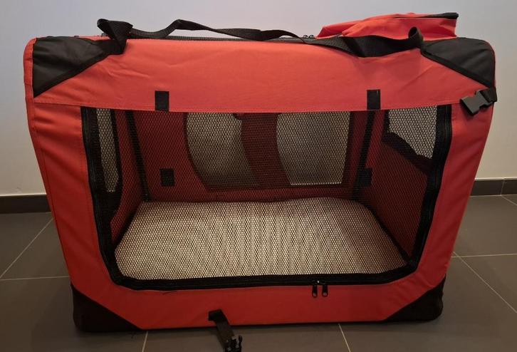 Topmast nylon hondenbench opvouwbaar rood + hondenmat, Dieren en Toebehoren, Hondenbenches, Nieuw, Ophalen of Verzenden