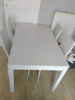 Table a manger extensible +6 chaise blanche., Maison & Meubles, Chaises, Comme neuf, Enlèvement ou Envoi