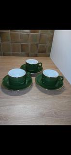 3 groene porseleinen bistrobekers Selfmann Welden Bavaria, Antiek en Kunst, Antiek | Servies los, Ophalen of Verzenden