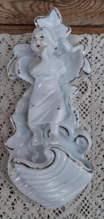 Wit porseleinen wijwater bakje engel, Antiek en Kunst, Curiosa en Brocante, Ophalen of Verzenden