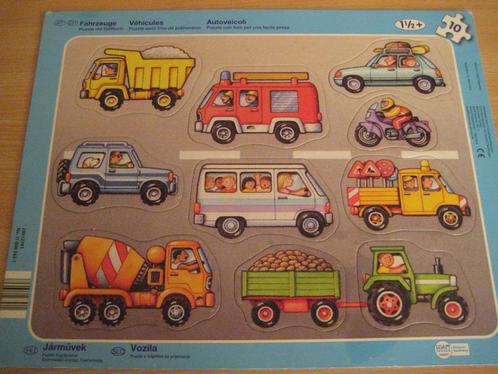 Vormenpuzzel  met vingergrip - Voertuigen, Kinderen en Baby's, Speelgoed | Kinderpuzzels, Zo goed als nieuw, 6 maanden tot 2 jaar