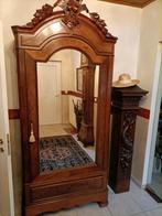 Antieke hal kast met spiegel deur en schuif,, Ophalen