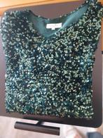 Donkergroene bloes met pailletten maat M/L 1 keer gedragen, Kleding | Dames, Ophalen of Verzenden, Zo goed als nieuw, Maat 38/40 (M)