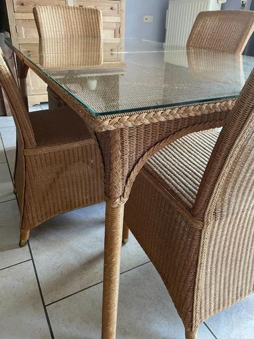 Vincent Sheppard-set, tafel 150x90x75cm hoog en 4 bijhorende, Tuin en Terras, Tuintafels, Gebruikt, Ophalen